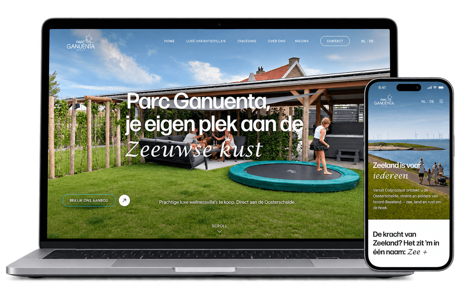 De website van Parc Ganuenta