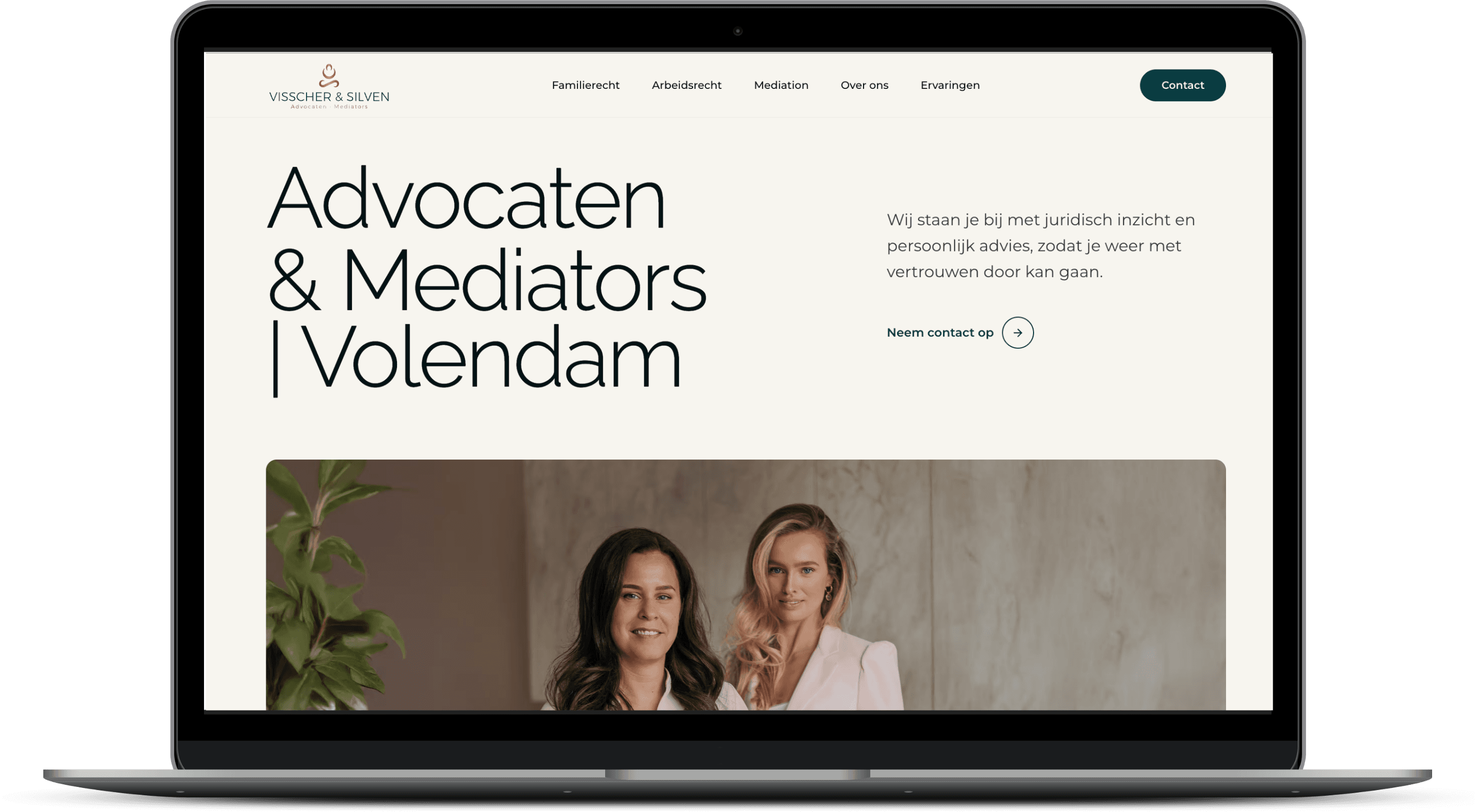De website van Visscher & Silven Advocaten